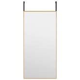 vidaXL Lustro na drzwi, złote, 30x60 cm, szkło i aluminium