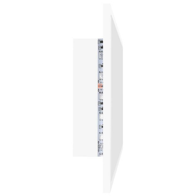 vidaXL Lustro łazienkowe z LED, białe, 80x8,5x37 cm, akryl