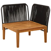 Sofa narożna do ogrodu z poduszkami naturalny