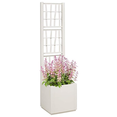 Donica ogrodowa z trellem Biały 36 x 36 x 140 cm PP