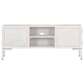 vidaXL Szafka pod TV, biała, 115x30x46 cm, lite drewno mango