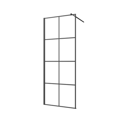 Kabina walk-in ii 80x200cm geometryczna 8mm shiny-glass czarny AK-32-187-S Invena