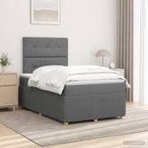 Łóżko z box spring LED z materacem ciemnoszary 120 x 190 cm