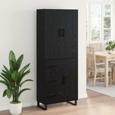 Highboard 2 szt. Czarny Dąb 69,5 x 34 x 180 cm