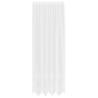 Firanka Koronkowa z zasłonami Biały 260 x 150 cm Poliester