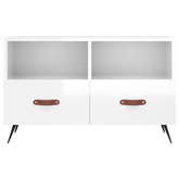 vidaXL Szafka pod TV, biała, wysoki połysk, 80x36x50 cm