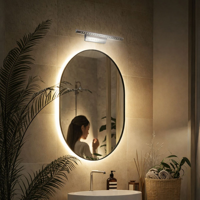 Lampa ścienna kinkiet 7W LED rurka trójkątna z wyłącznikiem satyna FORTE 20-27023