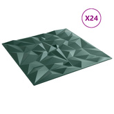 Panele ścienne 24 szt. 50 x 50 cm Zielony ametystowy Pianka XPS