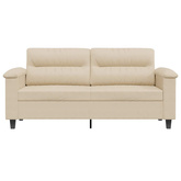 Sofa 2-osobowa, kremowy, 140 cm, tapicerowana mikrofibrą