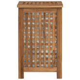 Kosz na pranie naturalny 35 x 25 x 60 cm Lite drewno teakowe