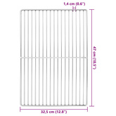 Ruszt grillowy Srebrny 47 x 32,5 cm Stal nierdzewna