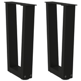 Nogi do stolika kawowego w kształcie litery V 2 szt. Czarne 28x(42-43,3) cm Stal