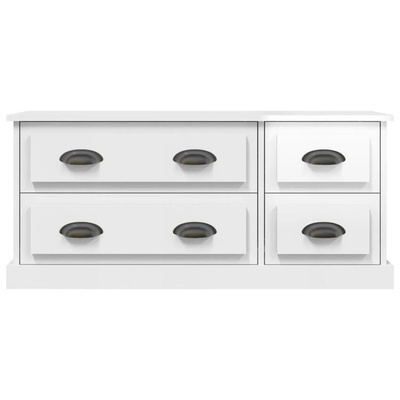 vidaXL Szafka pod TV, wysoki połysk, biała, 100x35,5x45 cm