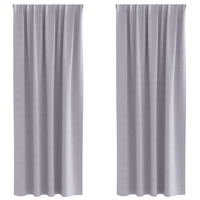 Firany blackout z kółkami 2 pcs Metaliczny Szary 260 x 140 cm