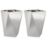 Donica 2 pcs Srebrny 50 x 50 x 75 cm Stal nierdzewna