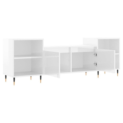 Szafka pod TV, wysoki połysk, biała, 160x35x55 cm vidaXL