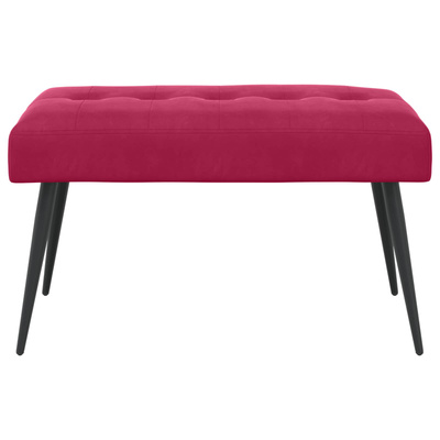 Ławka z guzikami Czerwone wino 80 x 40 x 46 cm Welur