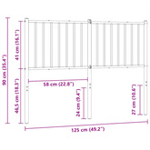 Metalowe wymienne wezgłowie, białe, 120 cm