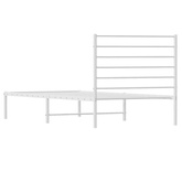 Metalowa rama łóżka z wezgłowiem, biała, 90x200 cm model standard