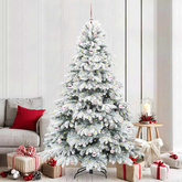 Sztuczna choinka z 300 diodami LED Biały 210 cm PE i PVC