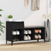 Szafka na buty z szufladą z półką Czarny dąb 102 x 36 x 60 cm