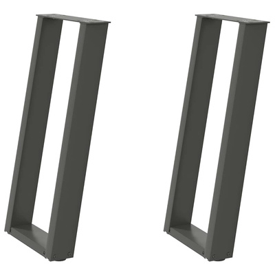 Nogi do stołu konsolowego w kształcie litery U 2 szt. Antracyt 28x(72-73) cm Stal