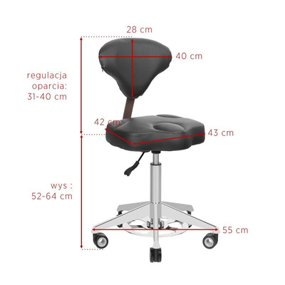 Taboret kosmetyczny Azzurro 156-F bump-up biały 122307
