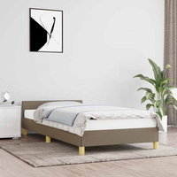 vidaXL Rama łóżka z zagłówkiem, kolor taupe, 90x200 cm, obita tkaniną