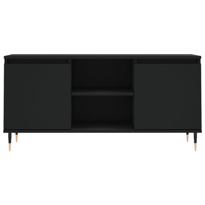 vidaXL Szafka pod TV, czarna, 104x35x50 cm, materiał drewnopochodny