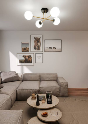 Lampa sufitowa MAGNUM 4 BL OPAL