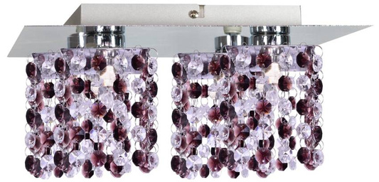 Lampa sufitowa chrom/burgund kryształki 4xG9 Classic 98-98224