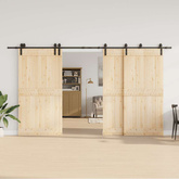 System do montażu drzwi przesuwnych, 400 cm, stal, czarny