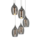 Lampa sufitowa wisząca chromowa talerz 5x60W Marina Candellux  35-60198