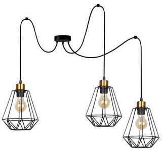 Lampa wisząca Primo czarno-złota potrójna metalowa nad stół do jadalni