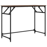 vidaXL Biurko, brązowy dąb, 100x45x76cm, materiał drewnopochodny, stal