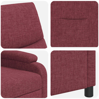 Fotel recliner Czerwone wino tkanina
