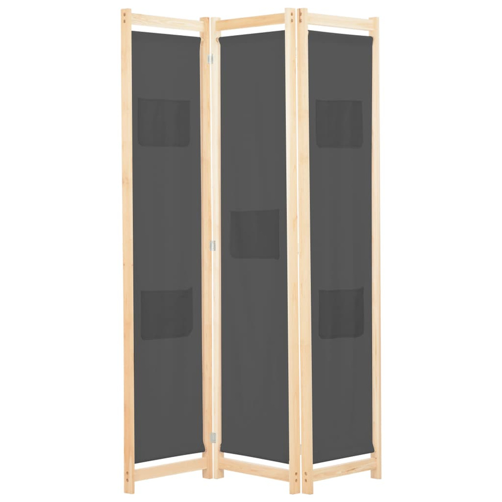 3-panelowy, szary, 120x170x4 cm, tkanina Parawan