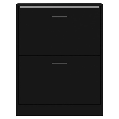 Szafka na buty, czarna, 63x24x81 cm, materiał drewnopochodny