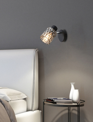 Lampa Kinkiet Czarny 1X40W E27 Klosz Dymiony Bill