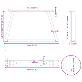 Nogi do stolika kawowego w kształcie litery V 2 szt. Antracyt 70x(30-31,3) cm Stal