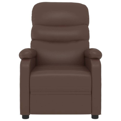 vidaXL Fotel masujący, brązowy, sztuczna skóra