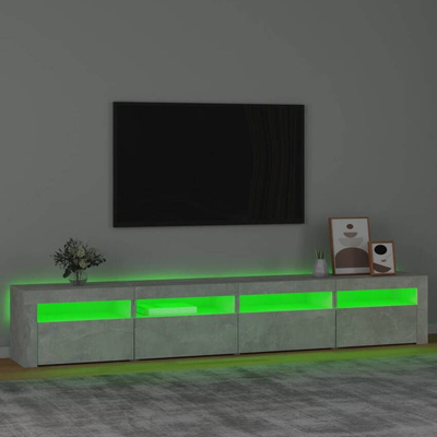 vidaXL Szafka pod TV z oświetleniem LED, szarość betonu, 240x35x40 cm