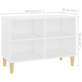 vidaXL Szafka pod TV z drewnianymi nóżkami, biała, 69,5x30x50 cm