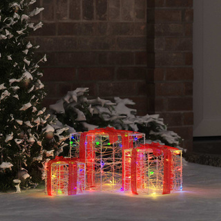 Pudełko Prezentowe 3 pcs Wielokolorowe 20 x 20 x 20 cm Akryl
