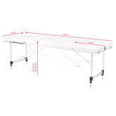 Stół składany do masażu aluminiowy komfort Activ Fizjo 3 segmentowy white 126968