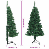 Rogowa Sztuczna Choinka z podstawą Zielony 150 cm PVC i Metal