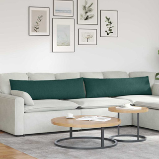 Poduszki na sofę 2 pcs Ciemna zieleń 145 x 40 cm tkanina