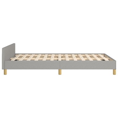 vidaXL Rama łóżka z zagłówkiem, jasnoszara, 120x200 cm, tkanina model standard