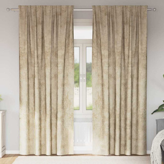 Zasłony z weluru z zasłonami 2 pcs Kremowy 245 x 140 cm Aksamit