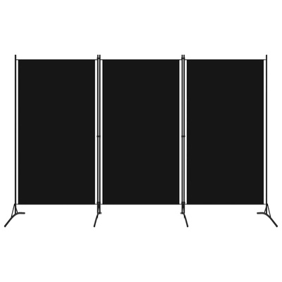 Parawan 3-panelowy, czarny, 260 x 180 cm